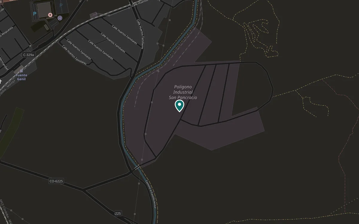 Carte de l'emplacement de PGS Iluminación&nbsp;: zone industrielle San Pancracio, Avenida de Iryda, parcelle 5, 14500 Puente Genil (Cordoue, Espagne)